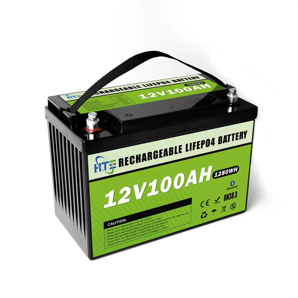 HTE 12.8V 24V 50Ah 100Ah 200Ah 300Ah lead acid replacement battery Lifepo4 with bms for Solar System RV Scooter Motorcycle Boat