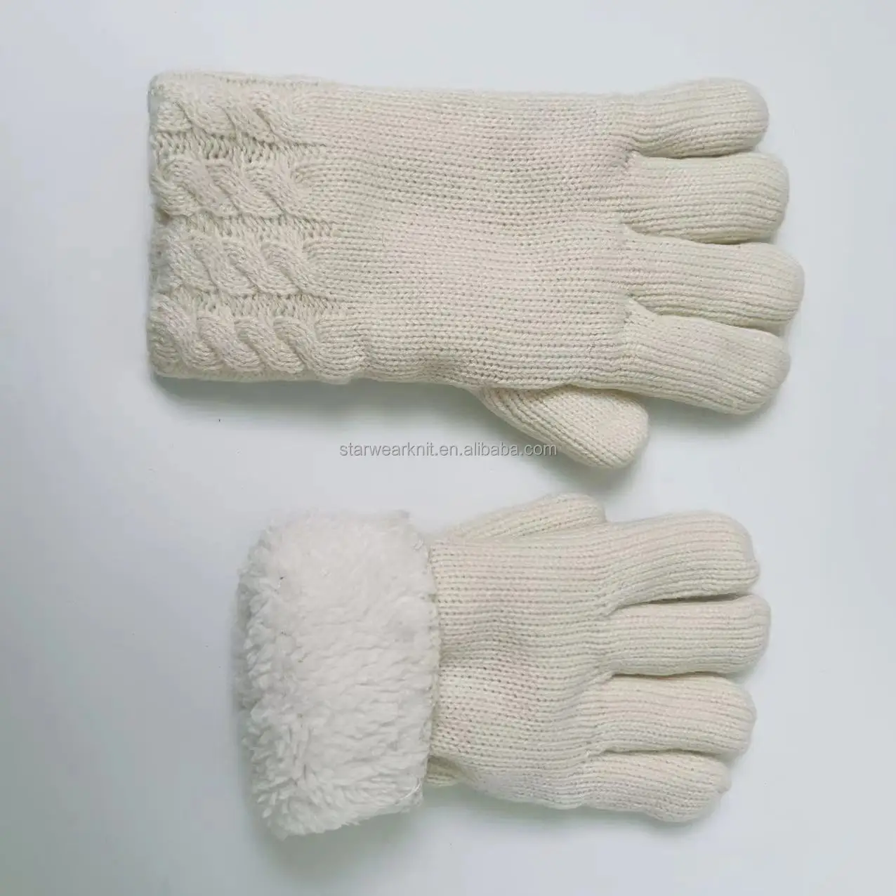 children warm knitted wool gloves with  thickening plush  winter for kids customized mittens  Chinese strength manufacturer