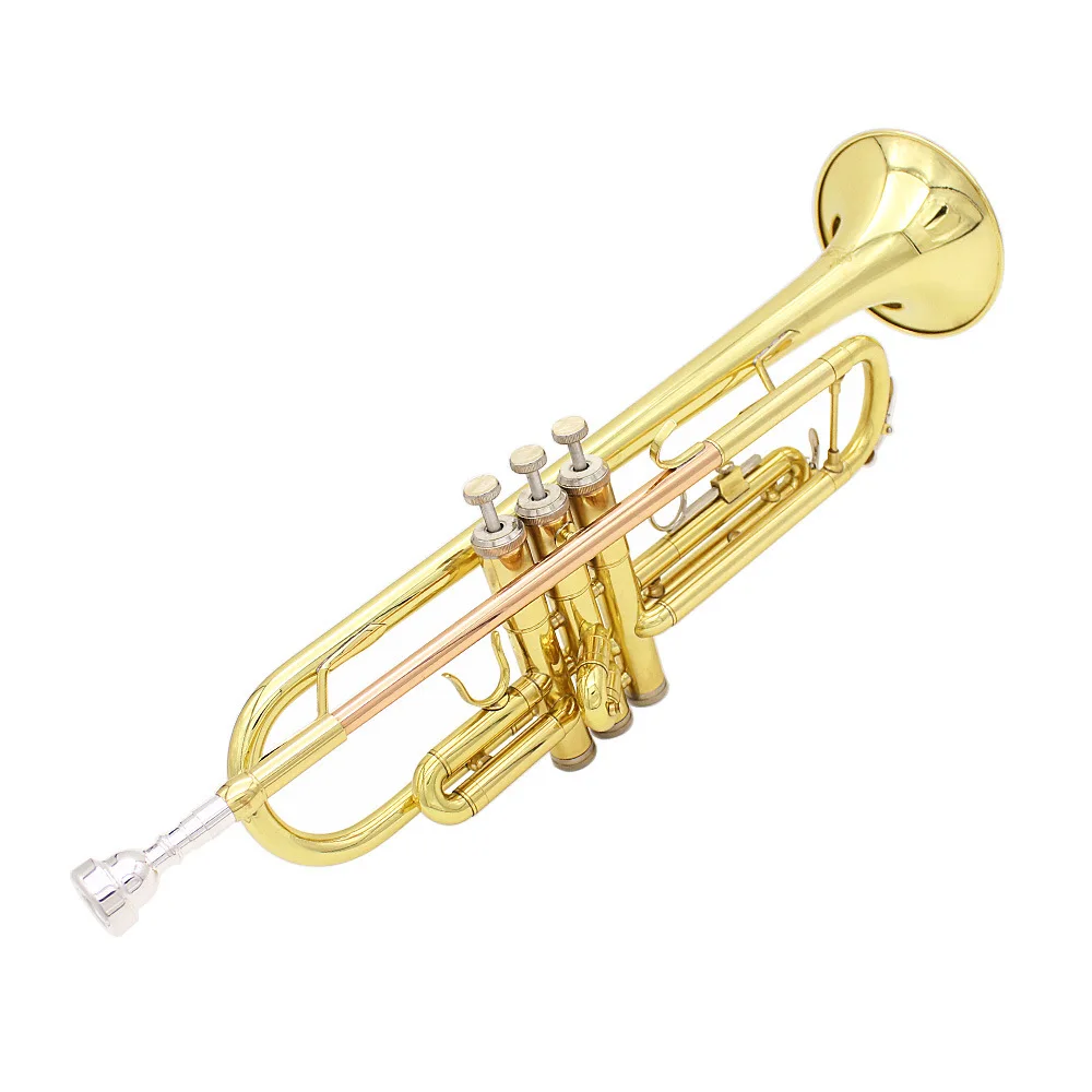 Hot Sale Lacquer gold Nickel silver alloy B Flat Trumpet Instrument for Student Band Performance Special Price on New Product