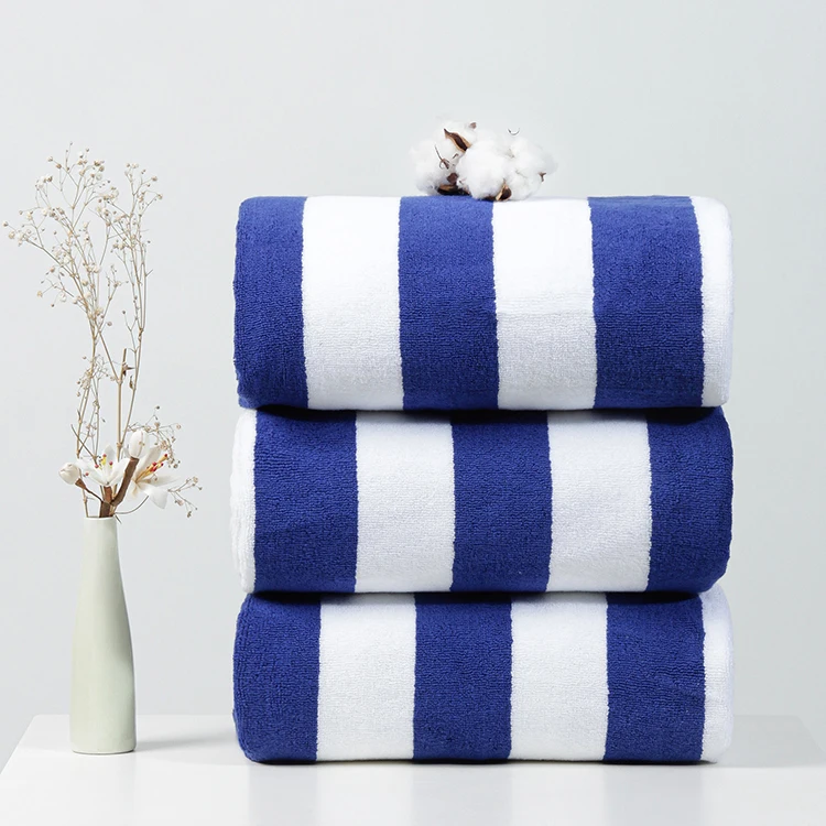 LinenPro Personalized Cabana Stripe Beach Towel for Hotel