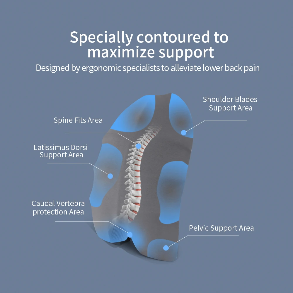 Orthopedic Comfort Wheelchair Back Rest Pillow Memory Foam Lumbar Support Cushions For Chair
