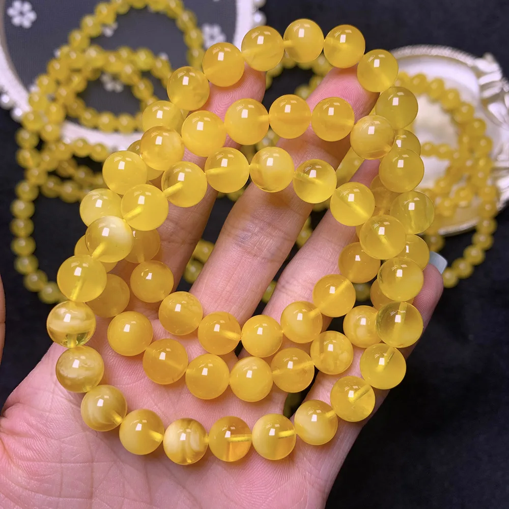 JINGCAI Jewelry Natural beeswax gold twisted Honey Amber bracelet Raw ore beeswax bracelet Crystal factory wholesale
