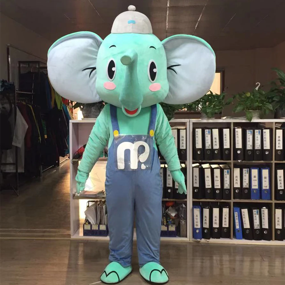 Adult Halloween Christmas Halloween Purple Elephant Mascotte Fancy green Cartoon Mascot Costume Plush Fancy Dress Mascot Costume