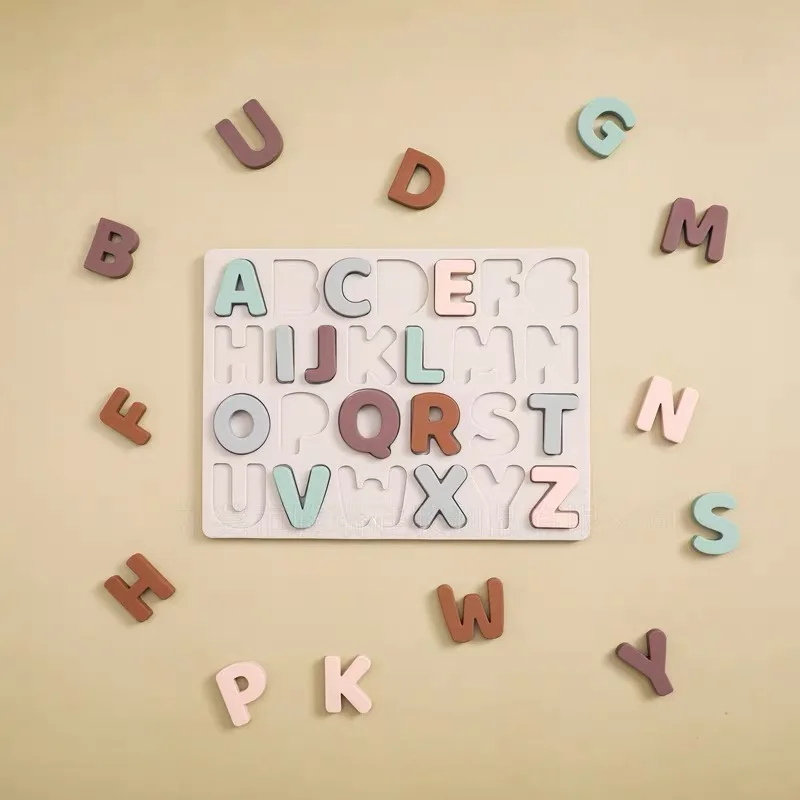 Силиконовая головоломка с алфавитом доска-головоломка для раннего обучения развивающая игрушка Монтессори
