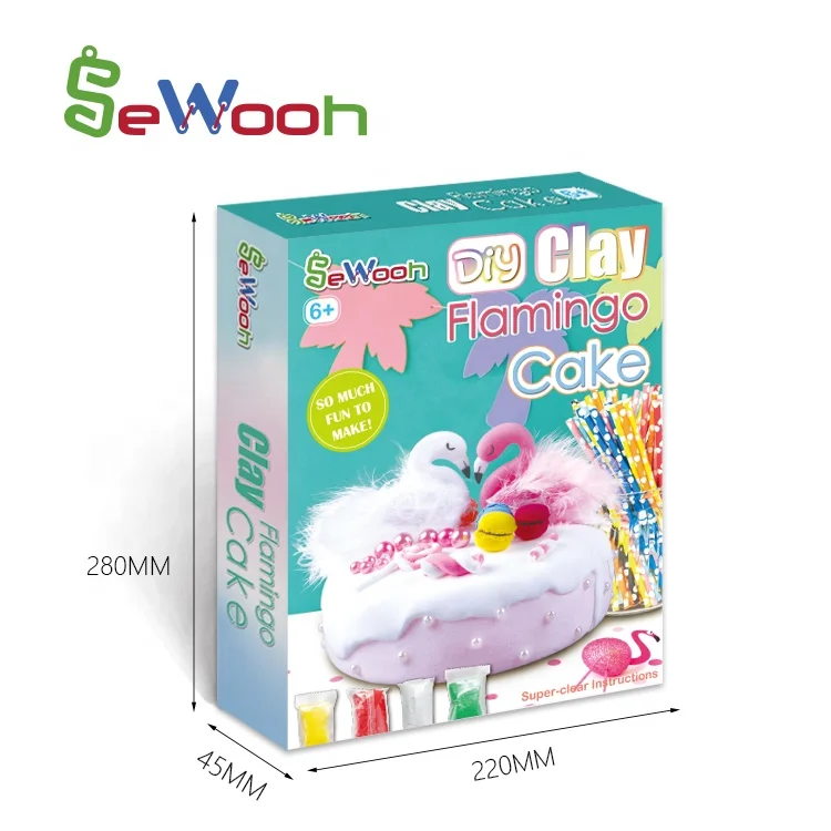 DIY Craft Kit Light Air Dry Flamingo Clay Set  for Children