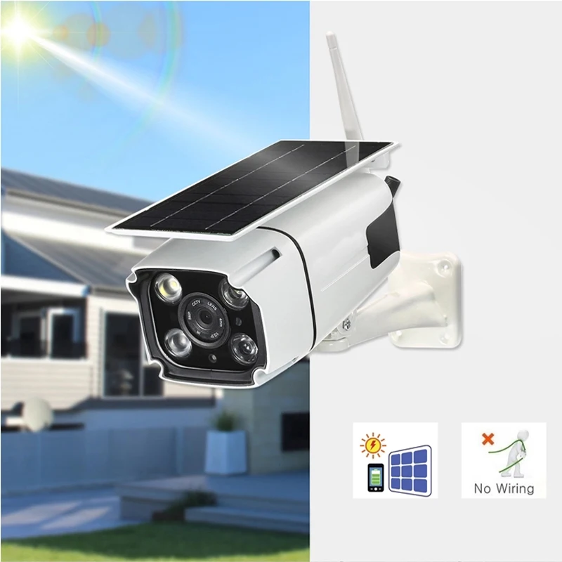 2019 Hot Sale 2MP IP67 waterproof Outdoor Battery Powered  Wireless camera Wifi Solar Panel Camera