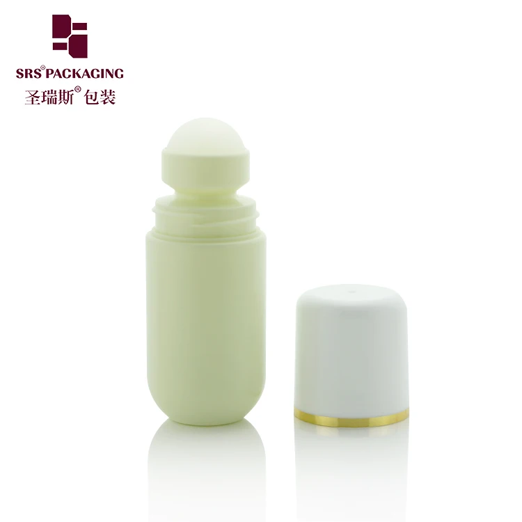 SRS Packaging Round Bottom 50ml  Deodorant Containers Cosmetic Plastic Roll On Bottle