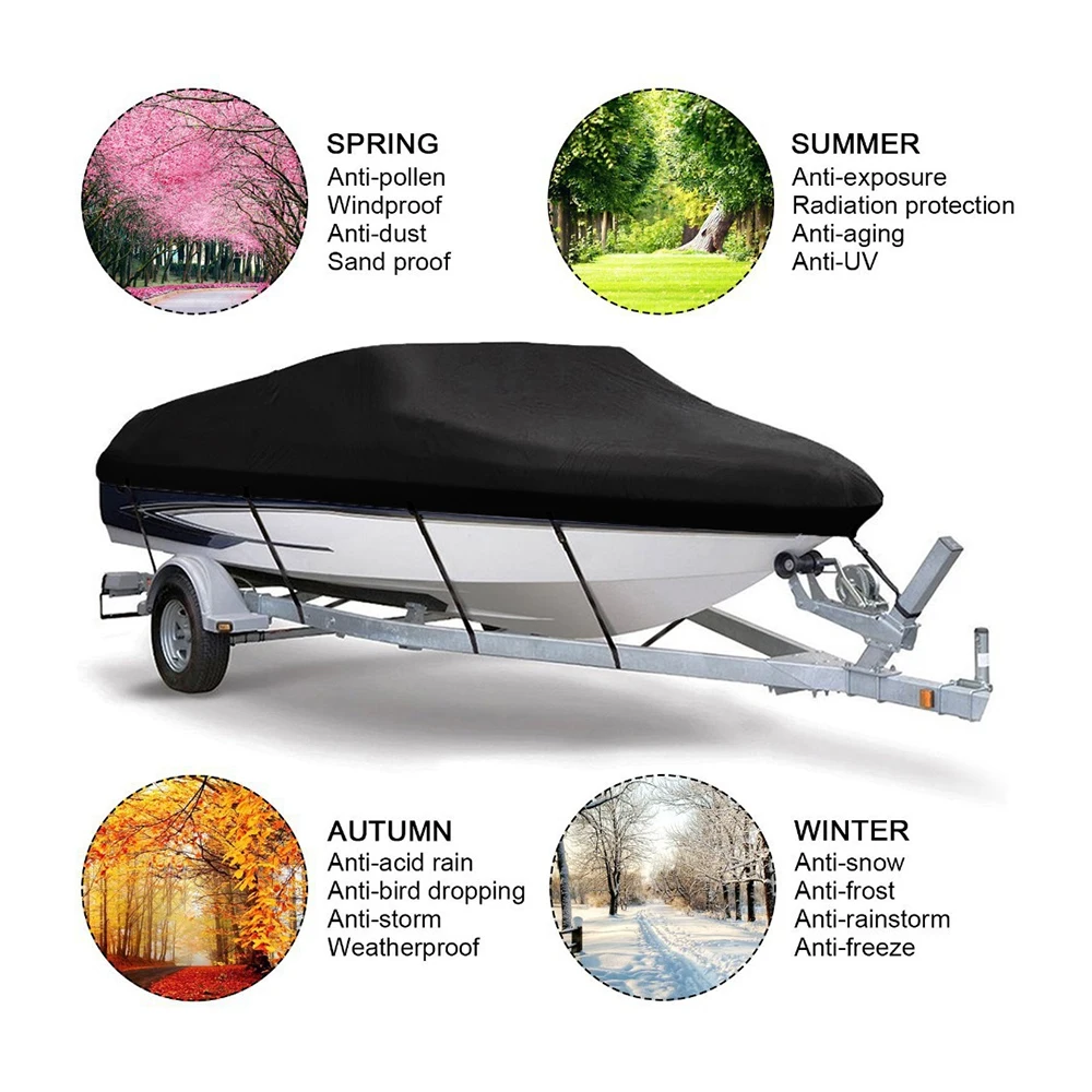 Heavy Duty 600D Polyester Canvas Trailerable Waterproof paddle boat cover Boat Cover outboard motor cover