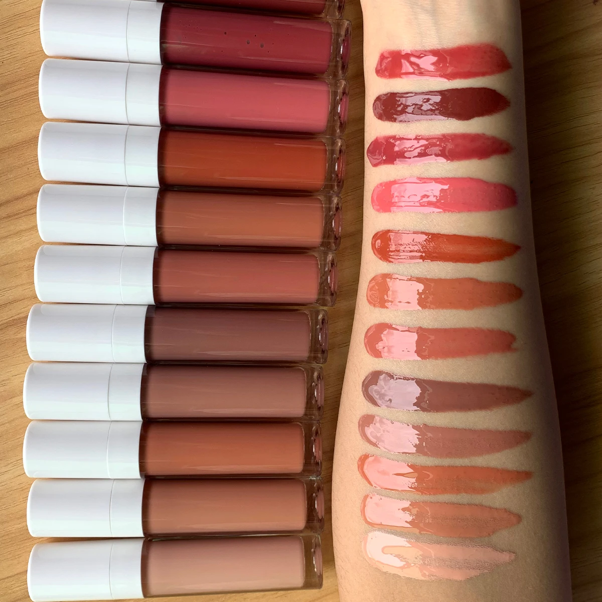 Two-Day Shipping Custom Logo Moisture Lipgloss Nude Vegan Glossy Clear Liquid Lipstick  Private Label Big Wand  Lip Gloss