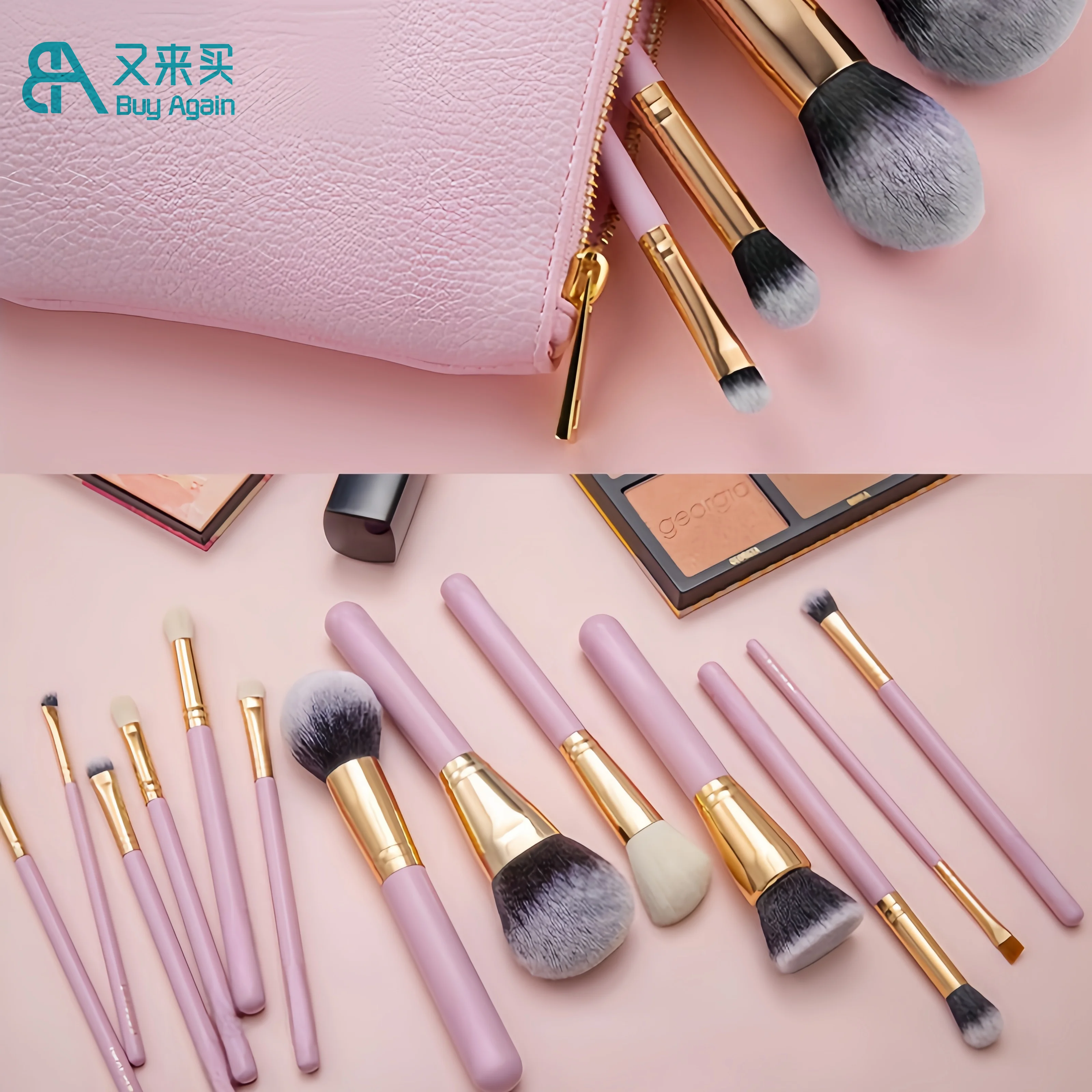 Wholesale high quality professional makeup tools sets make up accessories women gifts set 10 pcs pink makeup brush set