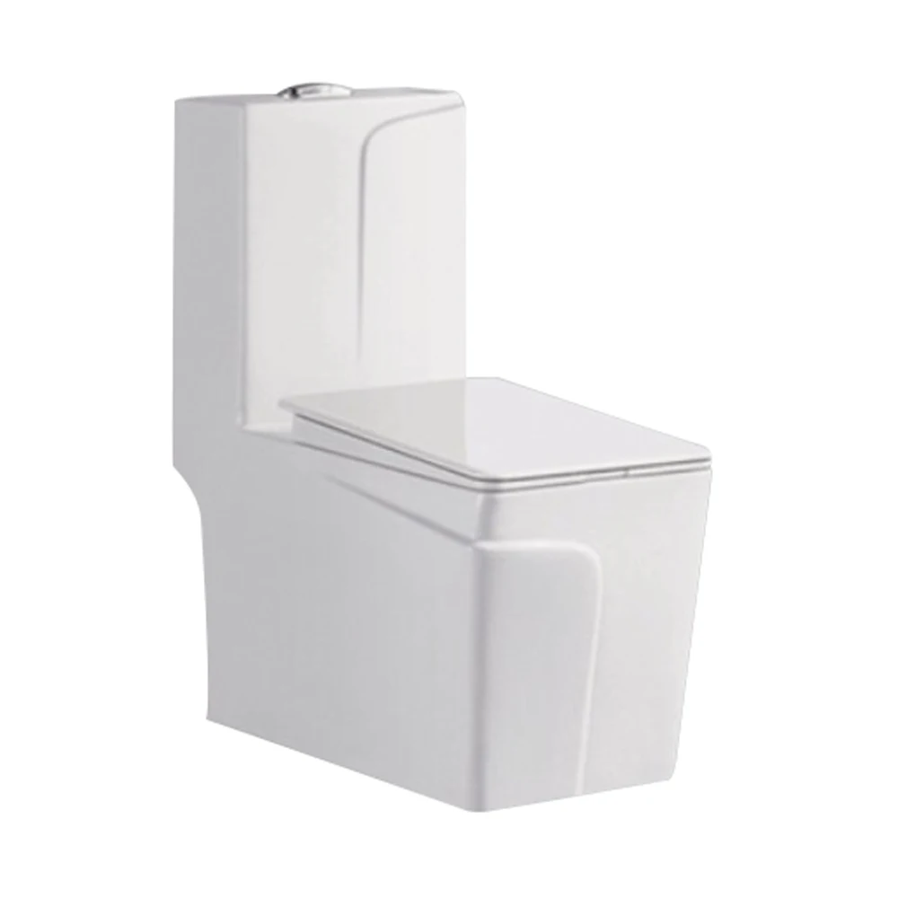 Wash Down One Piece Toilet Bowl Water Closet Bathroom Sanitary Ware Equipment Ceramic Floor Mounted Gravity Flushing WC Toilet