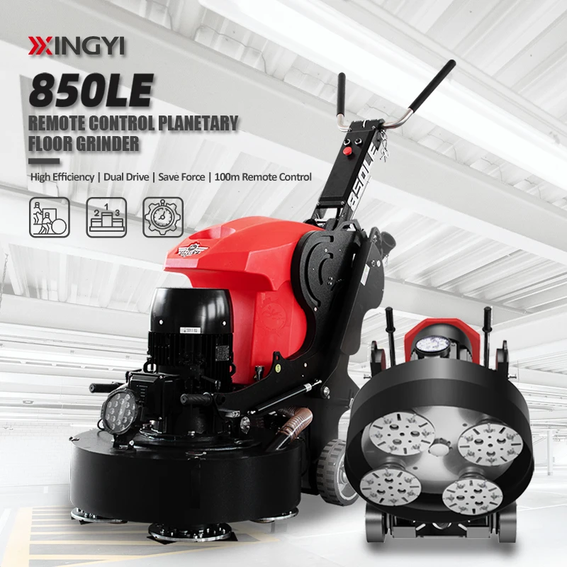 850LE Heavy Duty 380V-440V 3P 50/60HZ 4 Discs 12 Heads Auto Remote Control Concrete Floor Grinder