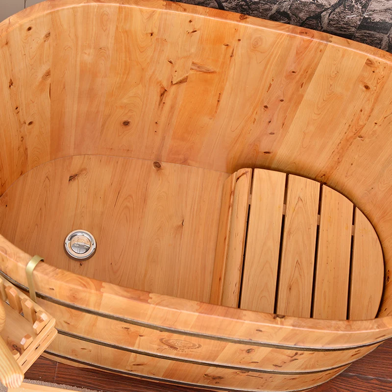 100cm freestanding fashionable hinoki wooden bathtubs portable sauna hot tubs factory price hot sale