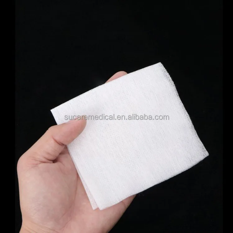 Non-sterile 30gsm/40gsm/50gsm Blend Non-Woven Gauze 4-ply Dental Sponge 2X2, 3X3, 4X4