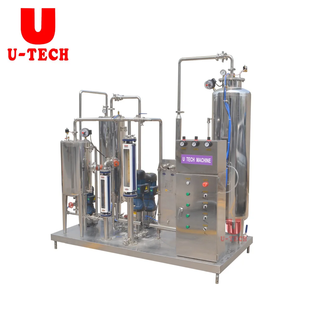 Full automatic carbonated soft drink sparkling water carbonator CO2 beverage mixer production