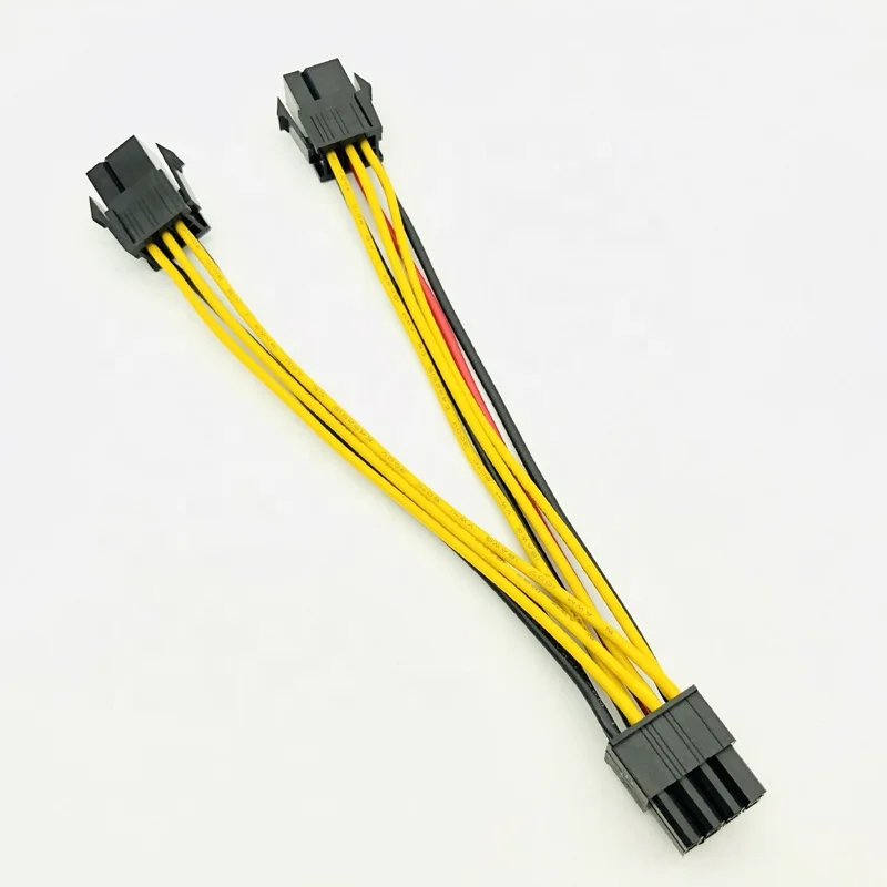 Computer Cable 20CM PCI Express PCI-E Dual 6Pin Female to 8pin Male GPU Video Graphics Card Power Adapter Cable 18AWG