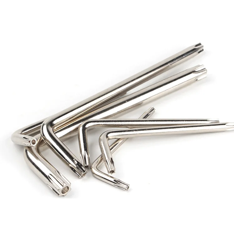 High quality T10 T20 T30 T40 T50 wrench torx key set torx wrench 45# steel anti-theft t hex handle wrench