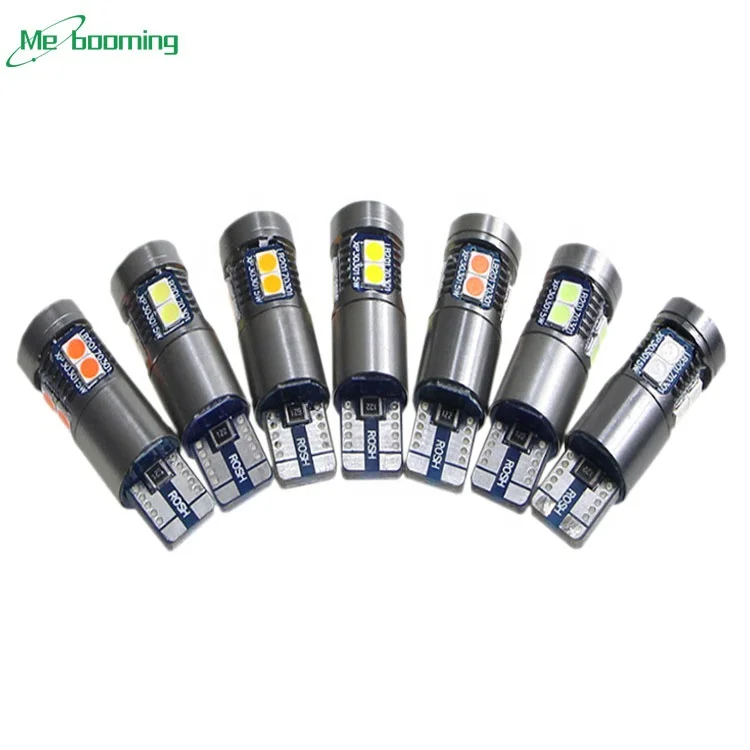  T10 W5W светодиодные лампы 194 168 3030 9SMD авто Интерьер Клин ширина парковки лампочки Автомобильный Стайлинг белого цвета-красный желтый алюминиевая крышка 10В-30 В постоянного