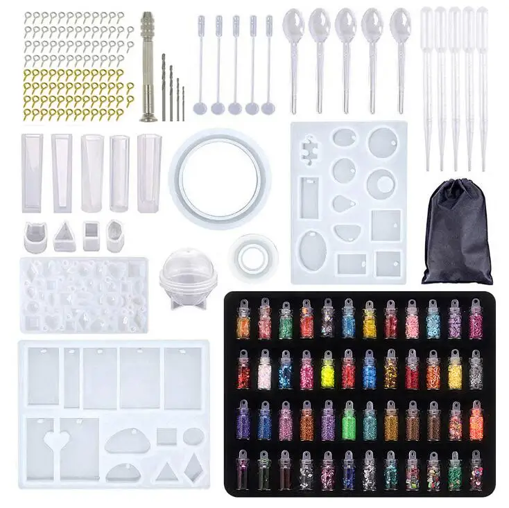 HY 148 Pcs Resin Mold Kit with Silicone Resin Molds for Epoxy Resin Casting