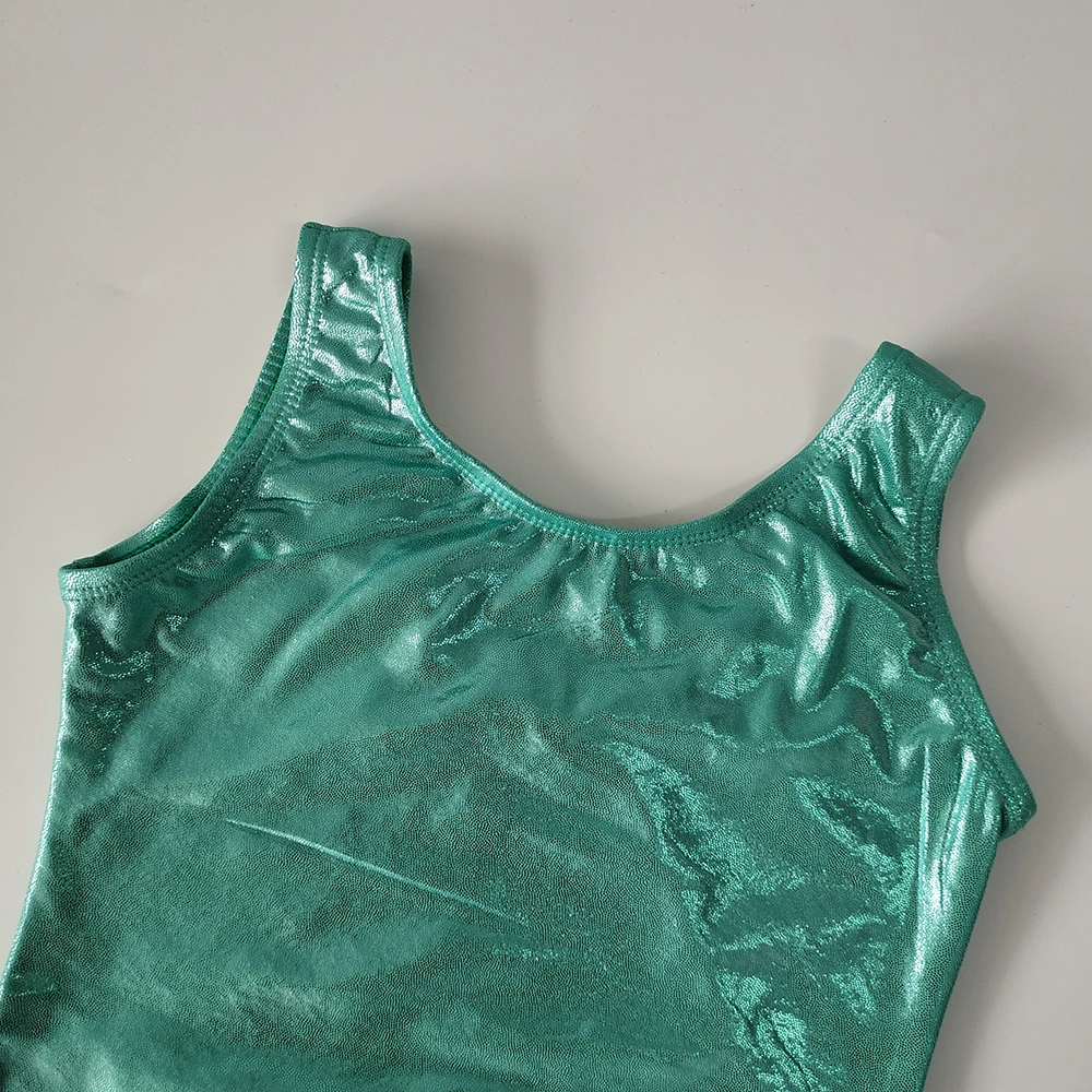 2024 Лидер продаж персонализированный цвет логотип нейлон спандекс блестящие танцевальные тренировочные костюмы гимнастические трико