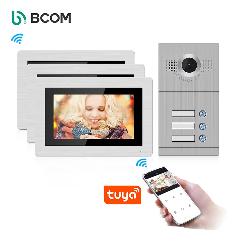 Видеодомофон 7 дюймов проводной видеодомофон уличная камера ИК ночное видение водонепроницаемый 2 комнатных монитора для дома