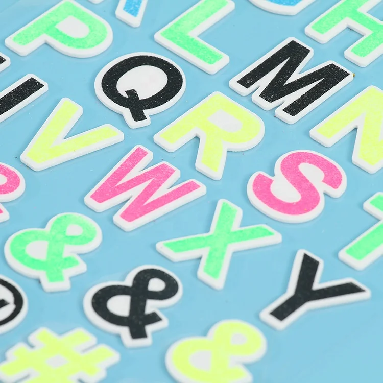 
Cartoon glitter puffy stickers for kids decorative gift 