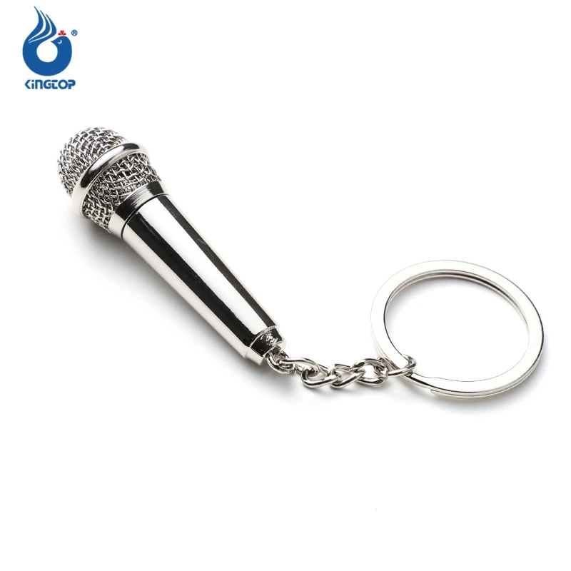 New Metal Keychain Creative Music Gifts Key Chain Key Ring Microphone Keychain Creative Fashion Key Chain