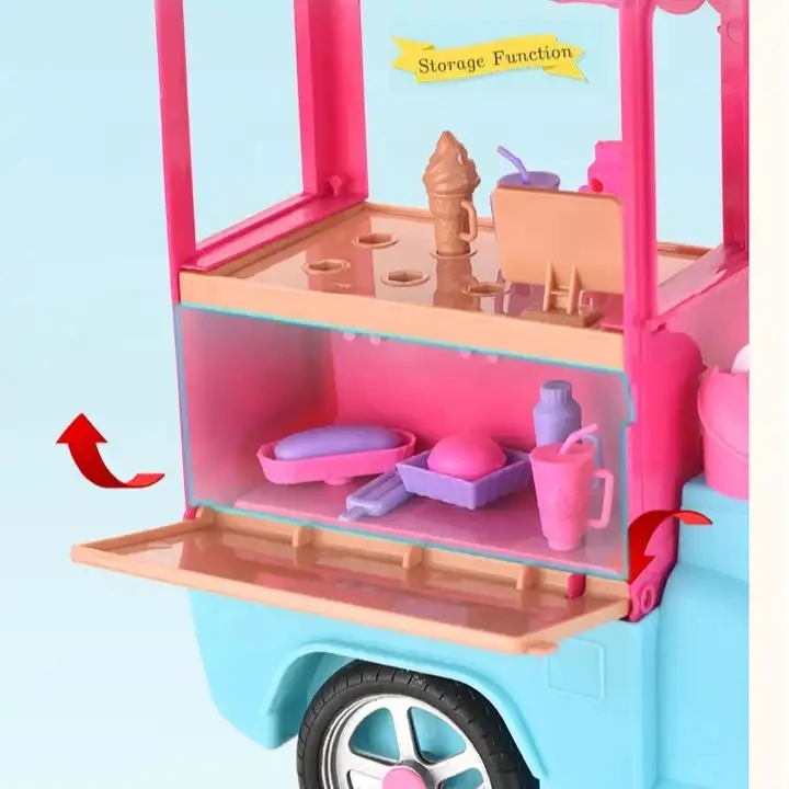 Cute And Fun Baby Delivery Dining Car Doll ,11.5 Inch Multi Jointed Doll With Bike