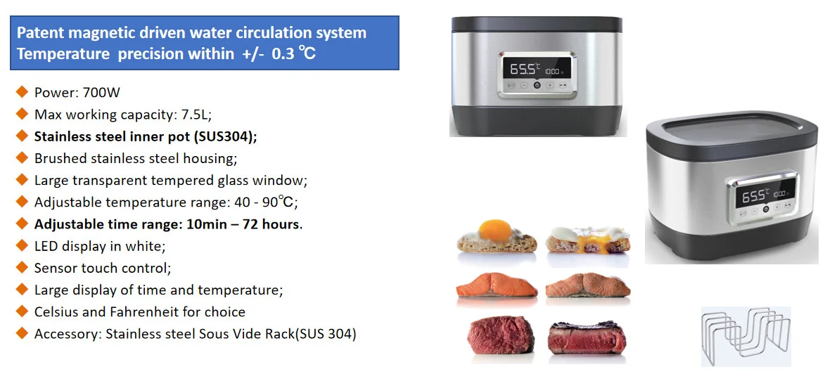 OOTD Large Crock Pot Sous Vide Digital Control System Slow Cooker Food Circulator Sous Vide Cooker