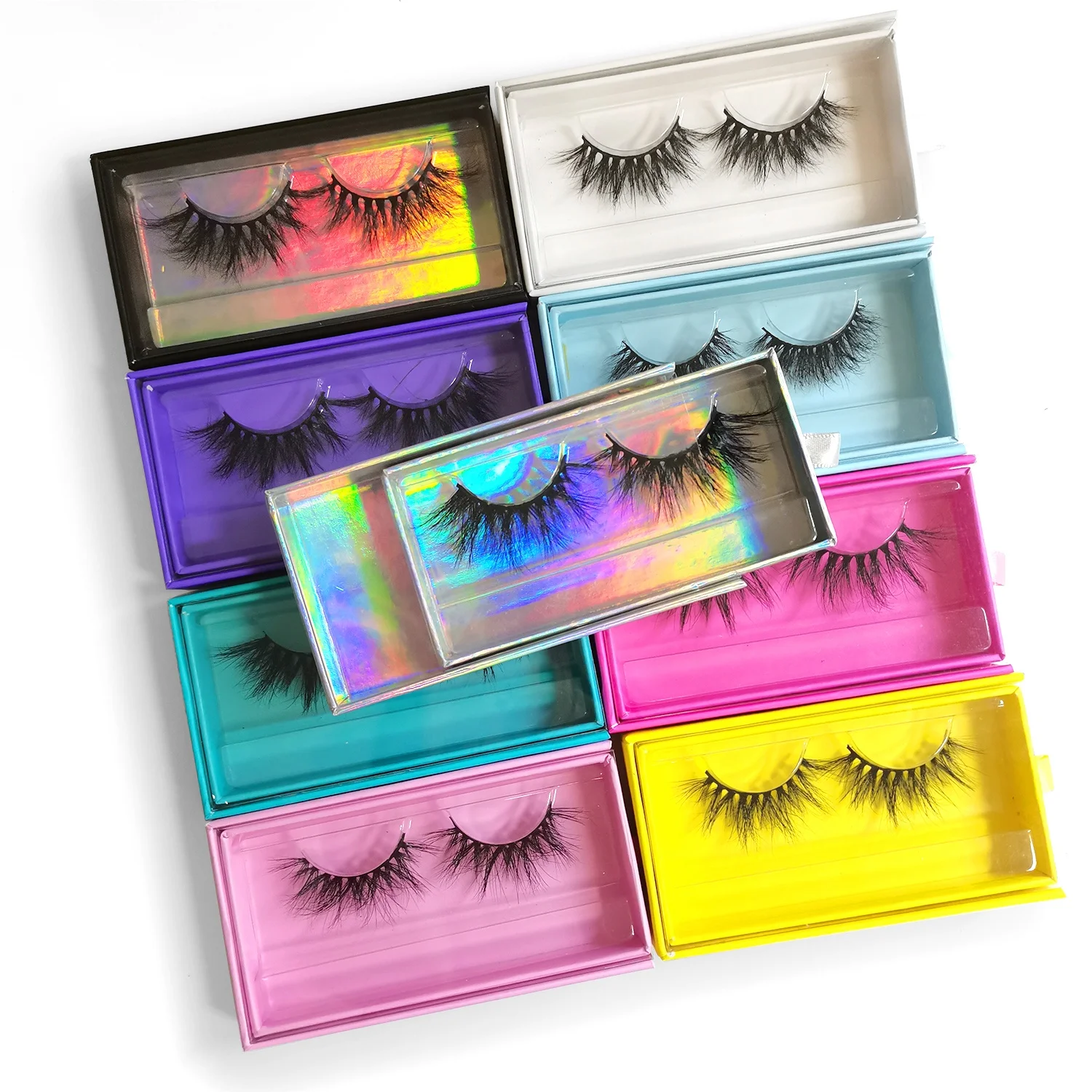 Wholesale lashes 3d custom logo 25mm eyelash luxury drawer packaging box