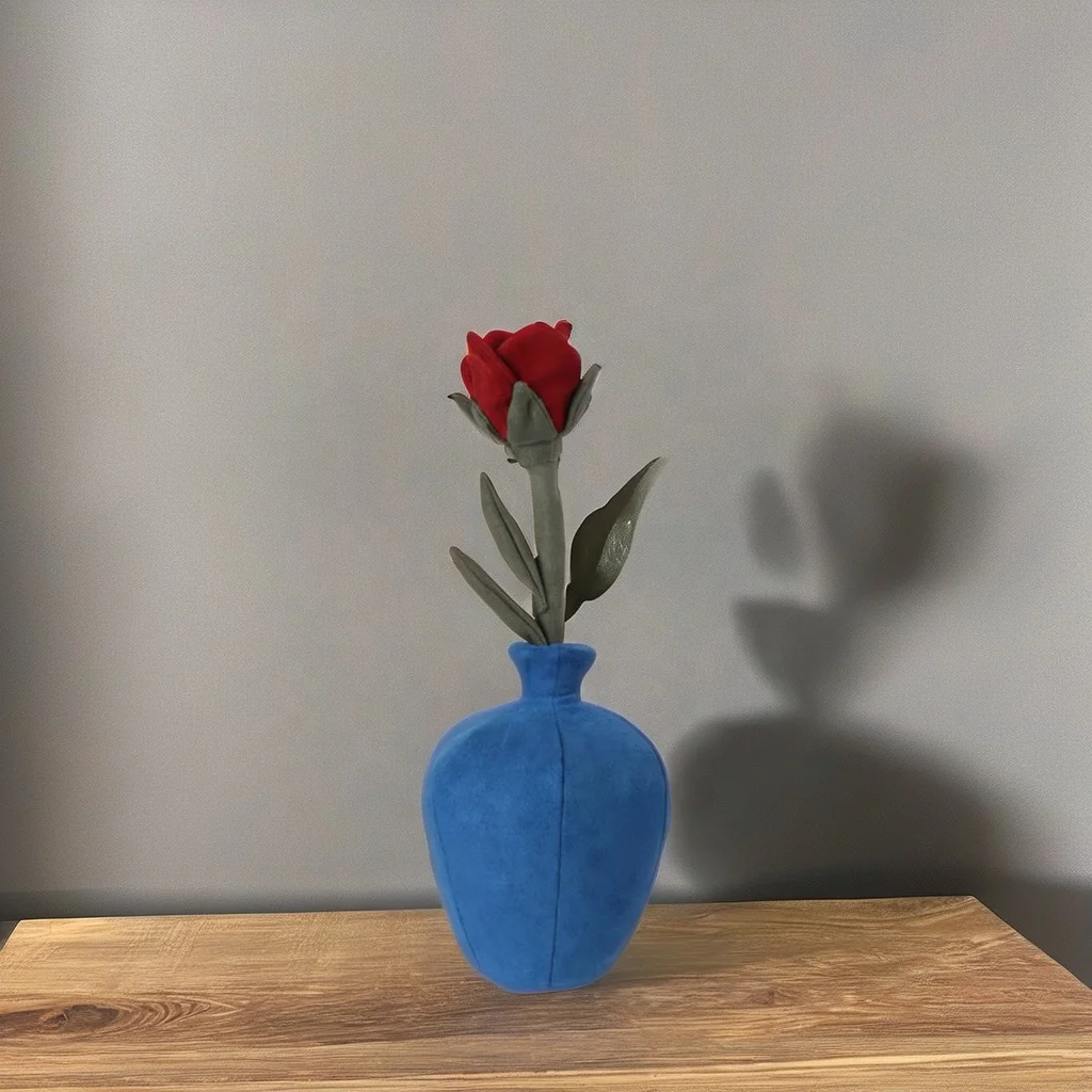 Blue gray deer skin velvet decorative vase ornament birthday gift holiday gift Home decorations