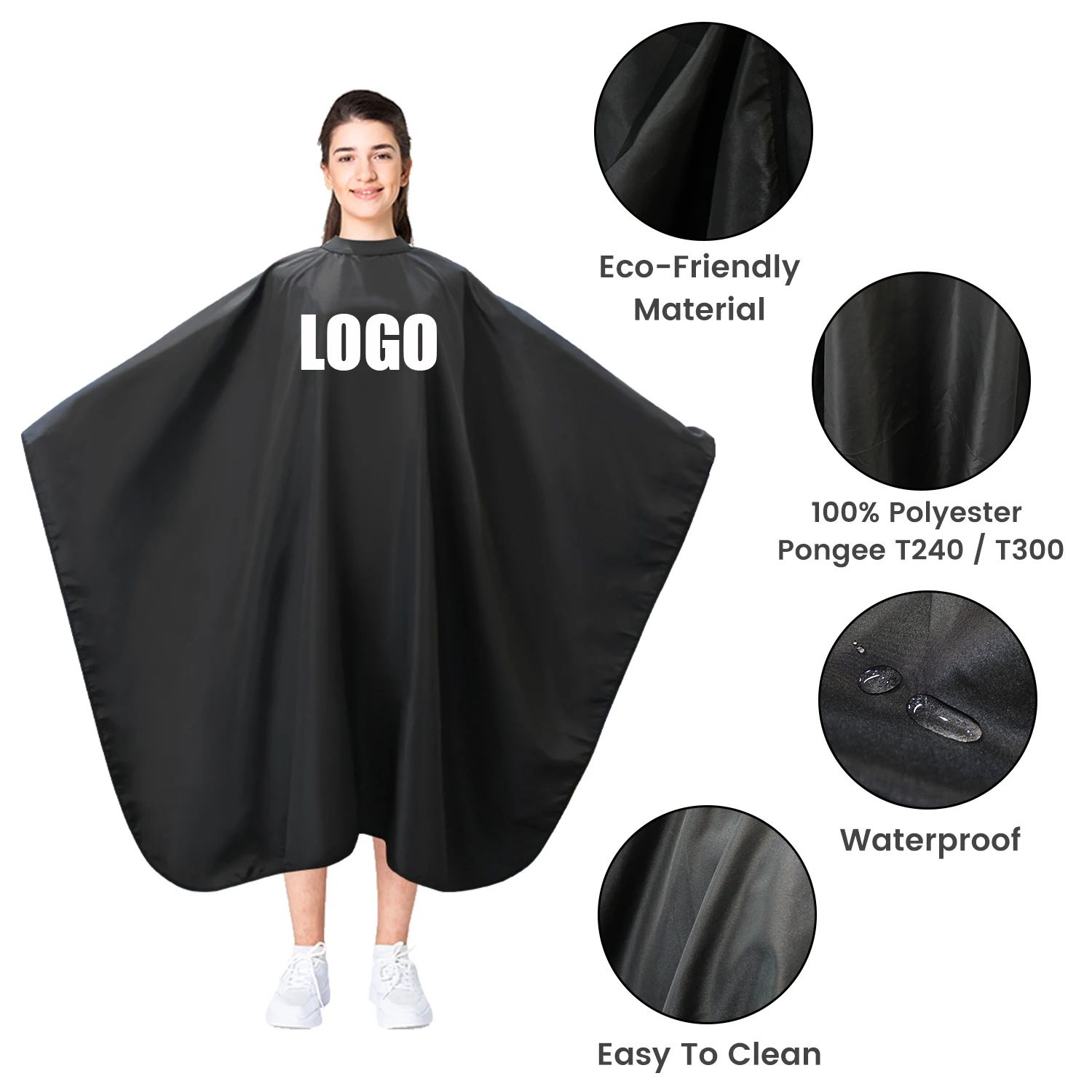 Wholesale Waterproof Premium Salon Capes Customized Polyester Berber Gown Hari Cutting Hairdressing Cape