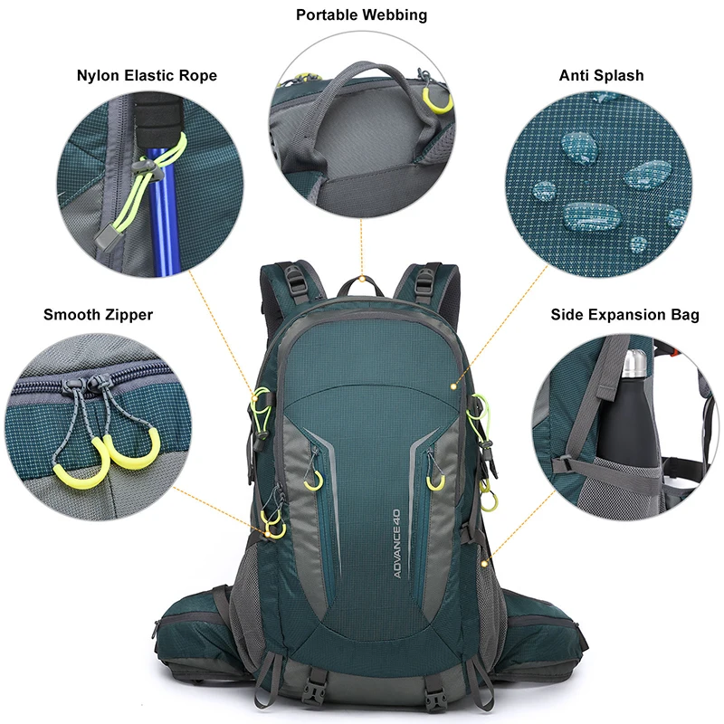 NEW NATURE Nylon Water Resistant Hiking Backpack Lightweight 40L Outdoor Sports Trekking Backpack mochila de senderismo