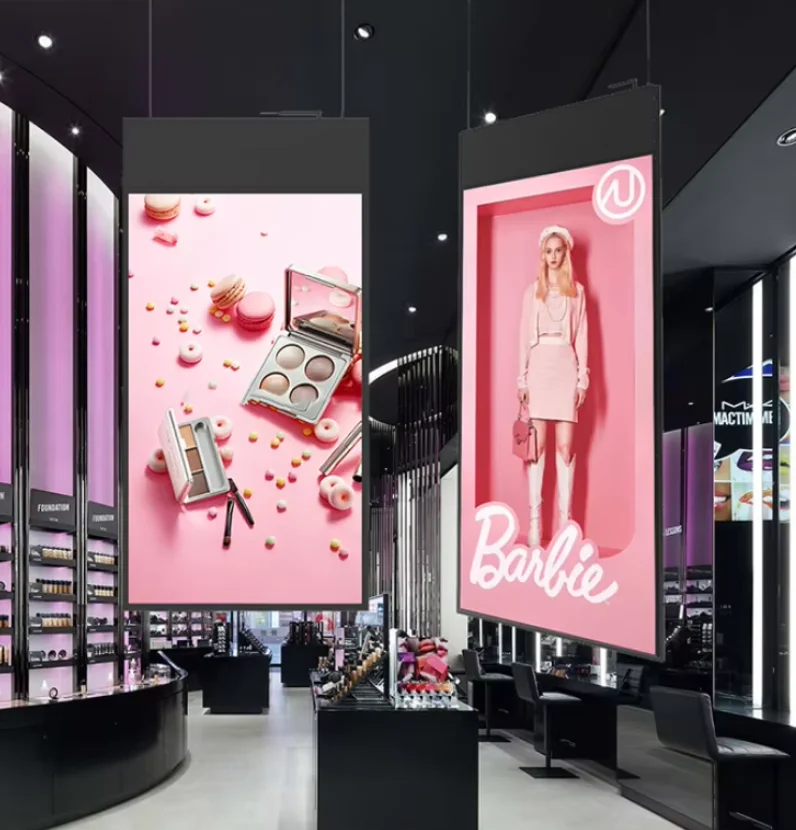Double sided display mall display digital signage indoor ultra-thin window LCD advertising player Hanging Digital Signage