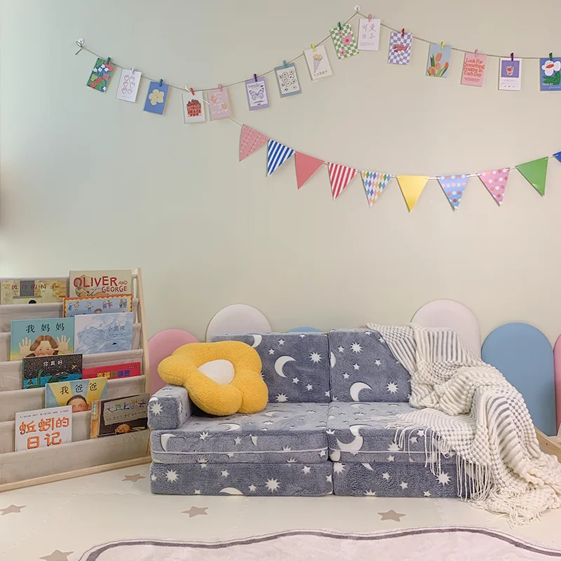 Glow-in-the-Dark Cartoon Kids Sofa Bed Baby Sofa couch Infant Seat Nightlight Toy Versatile Removable Kids Room Playroom