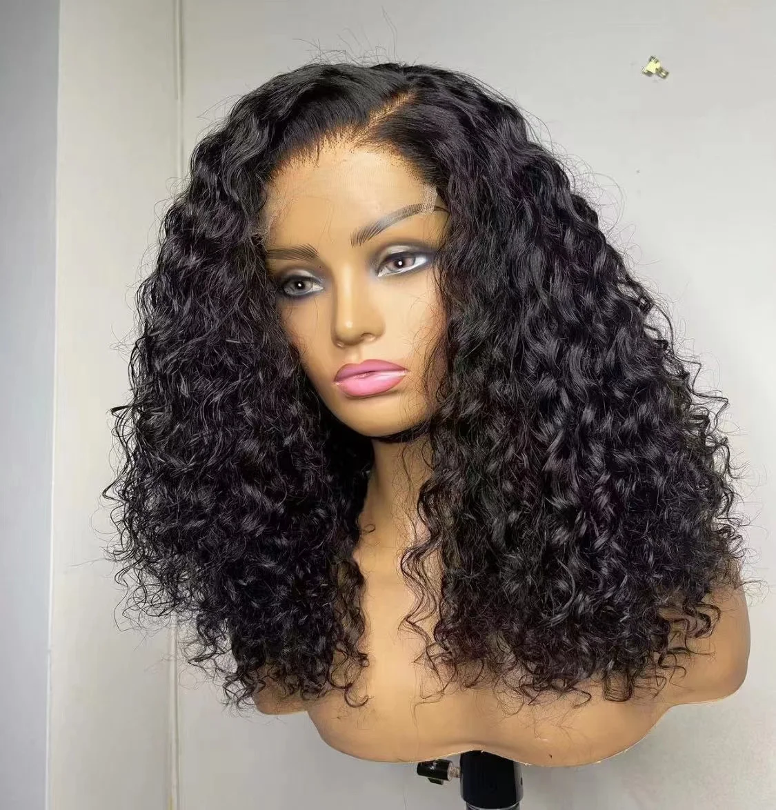 Wholesale Cheaper Price Vendors Kinky Curly Human Brazilian Ponytail Hair Wigs Glueless HD Lace Front Wig For Black Women