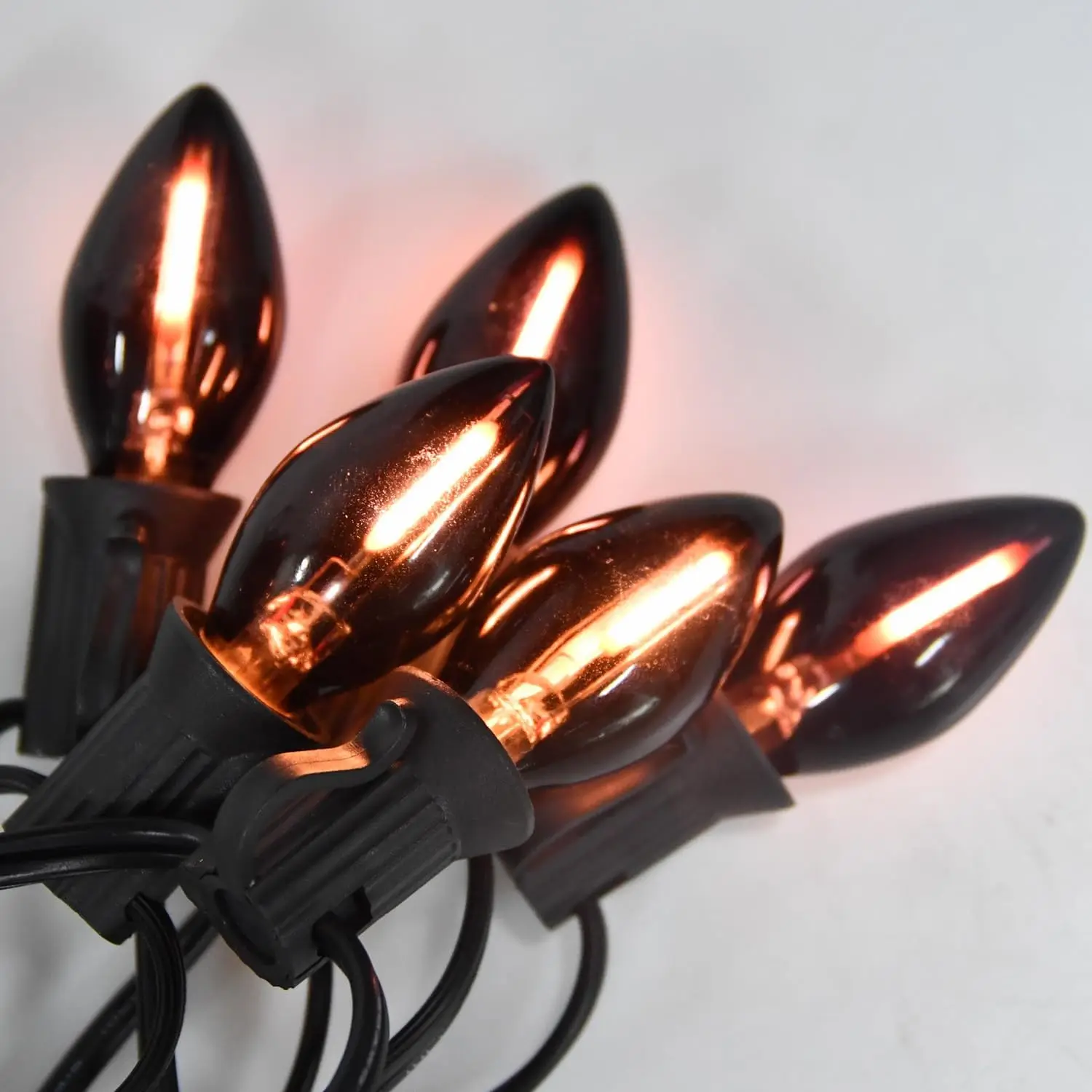 Bulb manufacturers Outdoor Halloween Decoration Light base UL 25FT 25LT C7 LED Black String Light Picnic