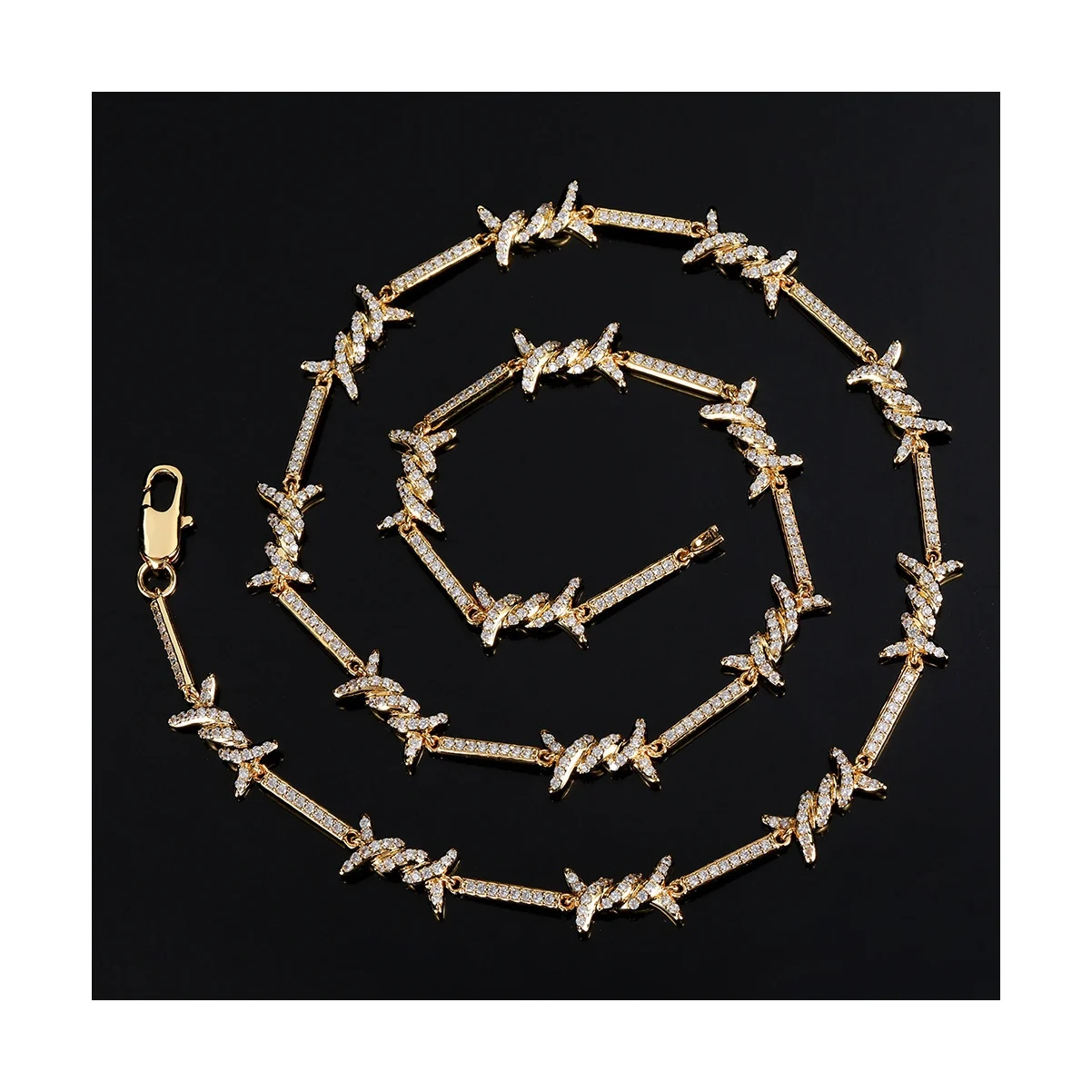 HP Hip Hop Jewelry Necklace Barbed Wire Punk Choker Edgy Cool Adjustable