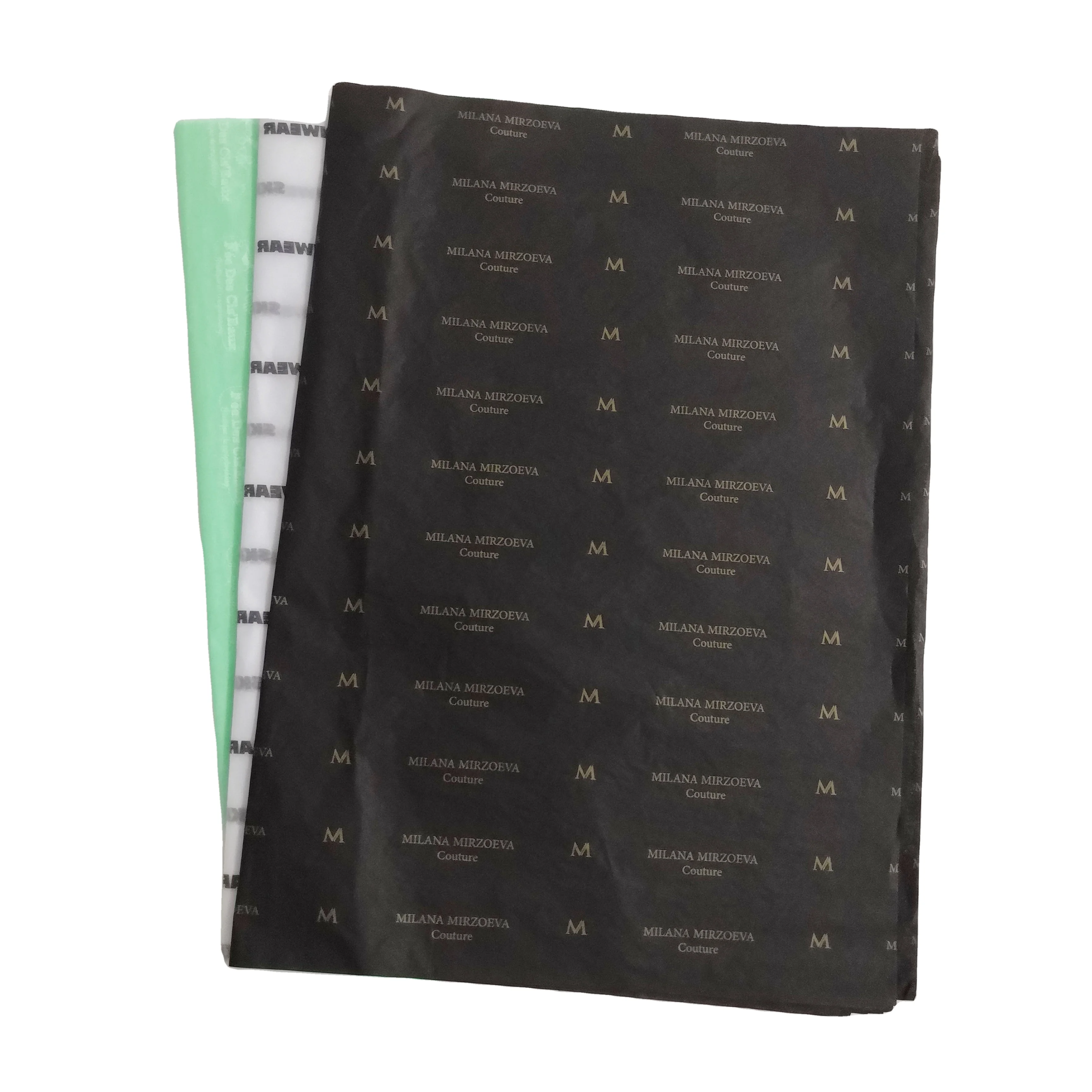 Customised Printed Branded Logo Gift Clothing Black Packaging Tissue Wrapping Silk Paper for Shoes