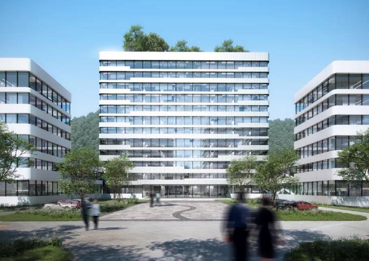 3d rendering building photo for sponge city design and building solution and planning with air view and night view photos