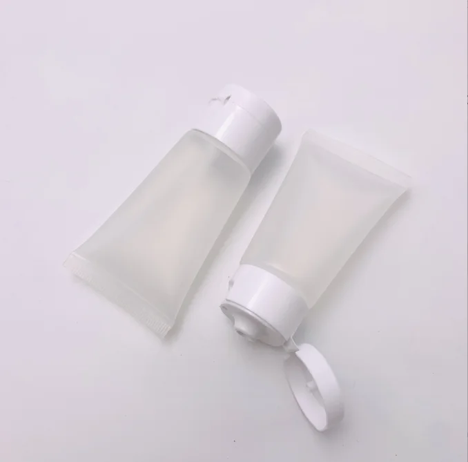 Facial Cleanser Plastic Soft Tube Cosmetic Empty Packaging Hose Face Wash Cream White Screen Printing Color Cosmetic Filling