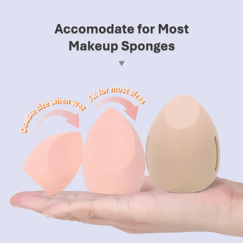 High Quality Silicone Makeup Sponge Blender Case Stand Container Food Grade Waterproof for Makeup Sponges Sponge Holder