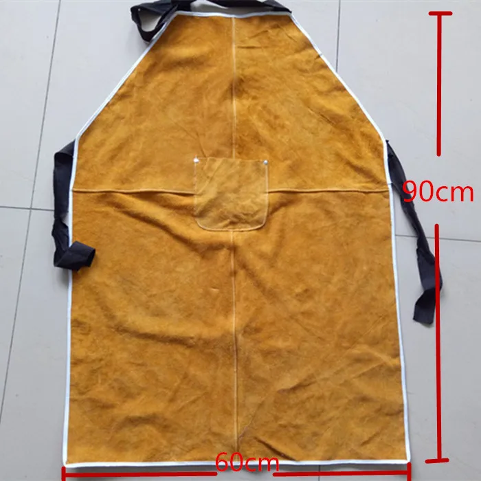 Leather Welding Apron Flame Resistant Cowhide Welding Jacket Long Workshop Apron