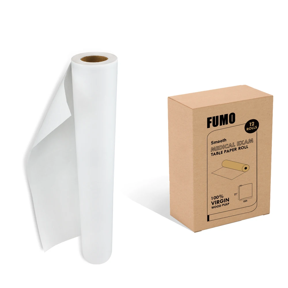 Medical consumables 21 x 225 smooth exam table paper softness stretcher paper roll for examination table