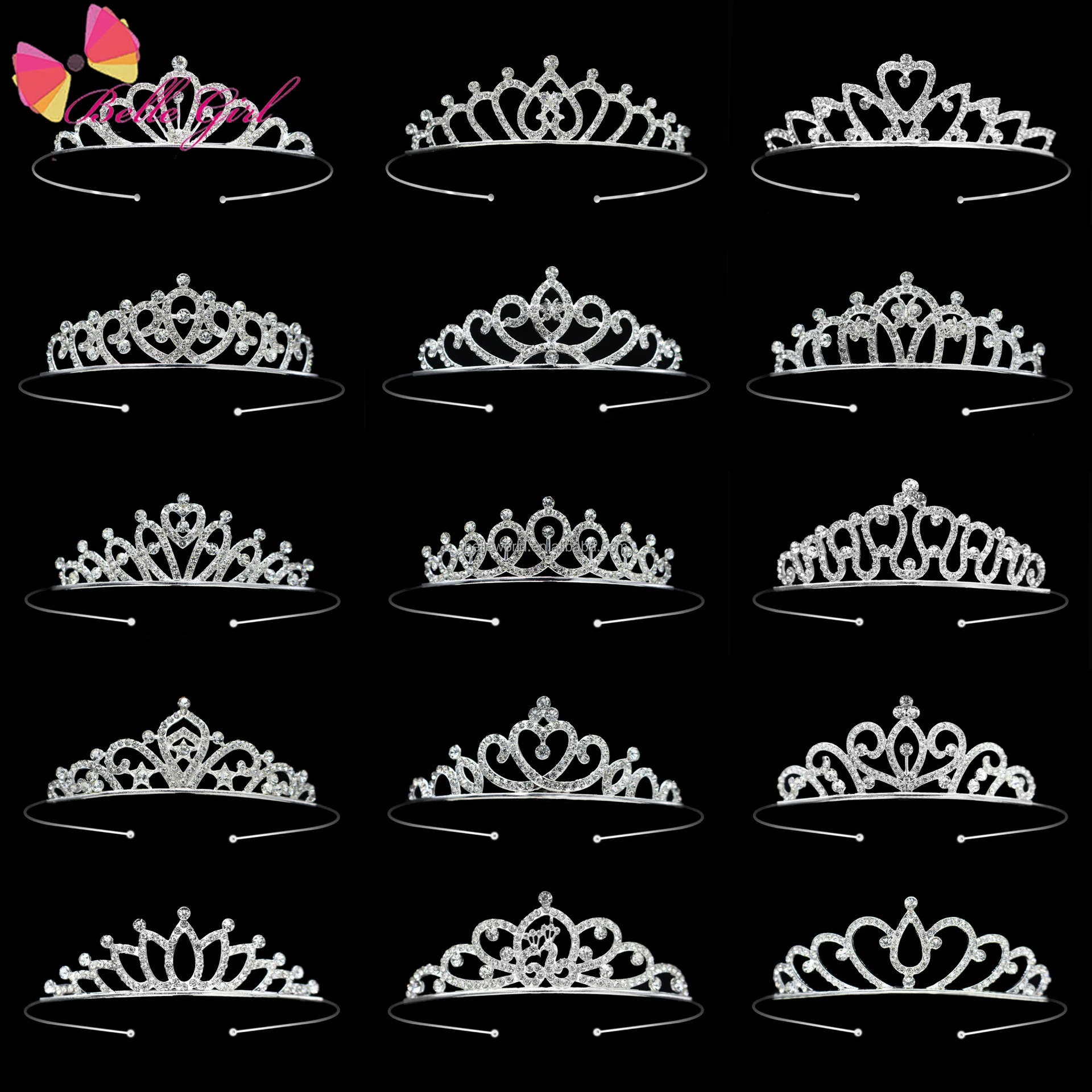 BELLEWORLD wholesale party accessories birthday kids crown headband hair hoop princess children tiara Crown headbands for Kids