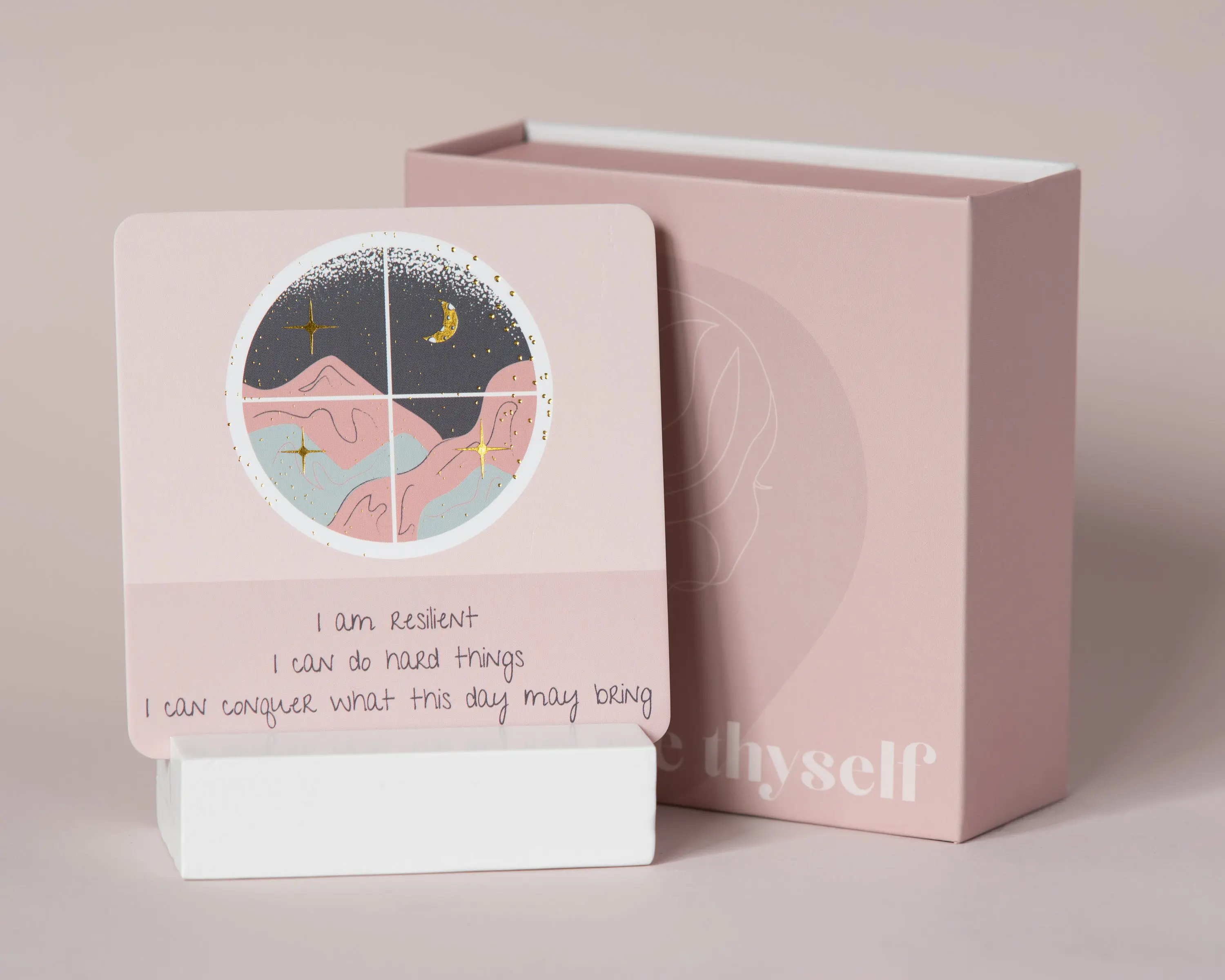 LABON High Quality Positive Self Love Custom Printing Boho Spiritual Affirmation Flash Cards Deck