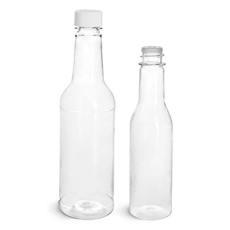 Clear 90ml 150ml  5oz Woozy Bottles Glass Hot Sauce Tomato Soy Sauce Bottles Vinegar Oil Bottle Cooking with Plastic Lid