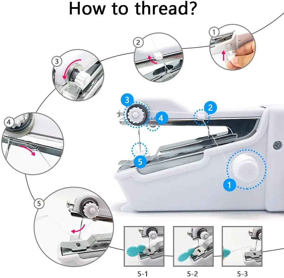 2024 Manufacturer Customized 101 Portable Mini Electric Home Use Handy Mini Sewing Machine Chain Stitch Spare Parts