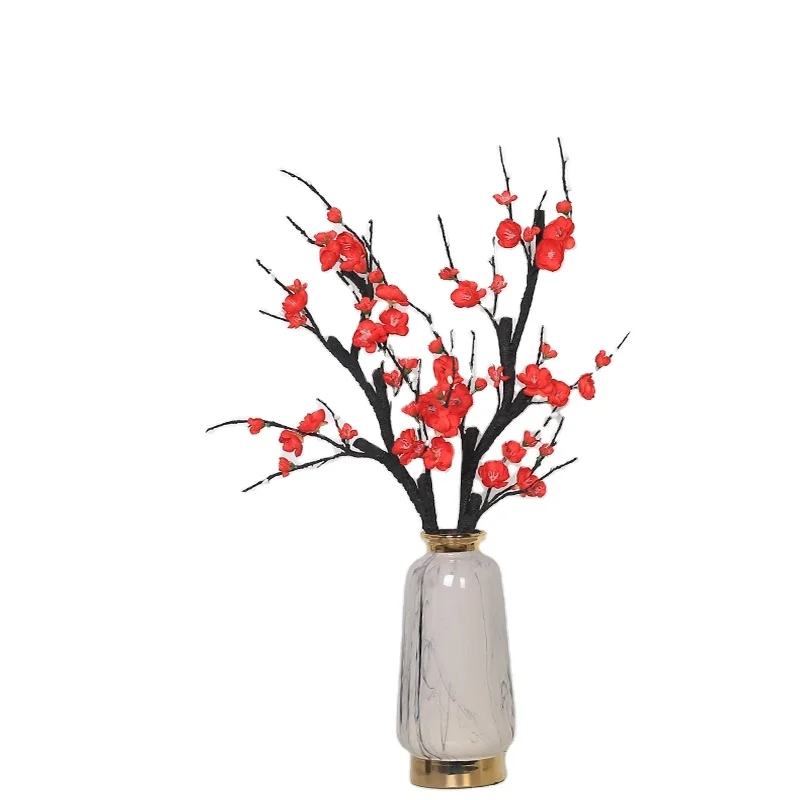 
2021 Home Decor Wholesale Artificial Muti-color Flowers Silk Decorative Plum Blossom Home Wedding Decoration Artificial Flowers 
