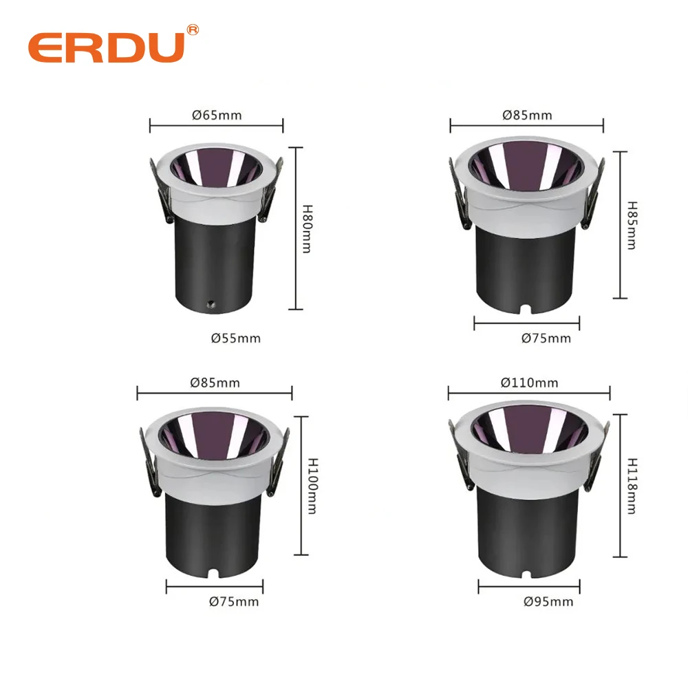 ERDU Led Spotlight 15 Watt Rgb Led Spotlight Wifi Tuya Control  Led Downlight Smart Home Light